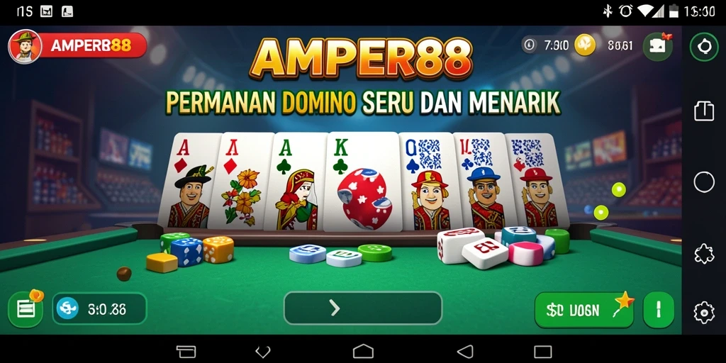 Tampilan permainan domino seru di AMPER88.