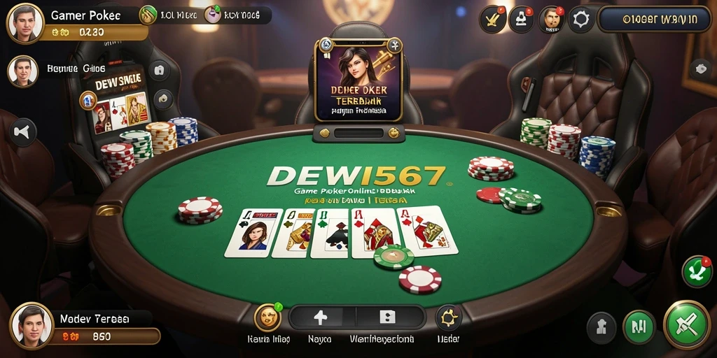Screenshot gameplay DEWI567 yang menggambarkan aksi poker menarik.