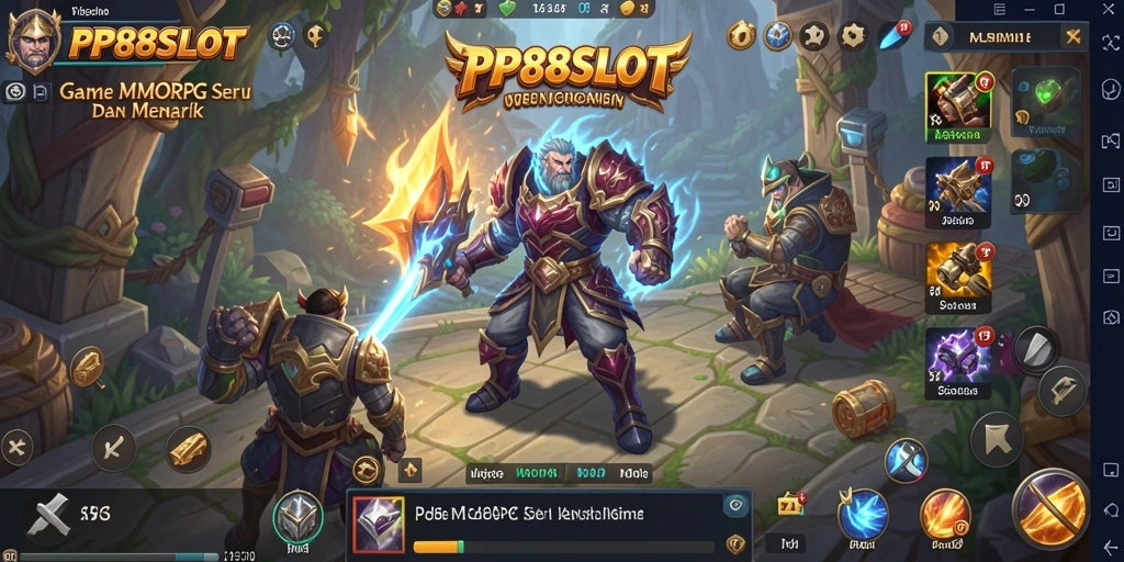 Tampilan menarik dari permainan MMORPG PP88SLOT saat pemain berpetualang.