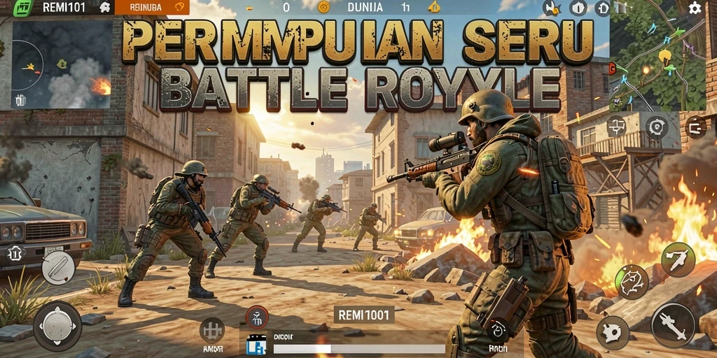 Gameplay intens penuh aksi dalam REMI101 Battle Royale.
