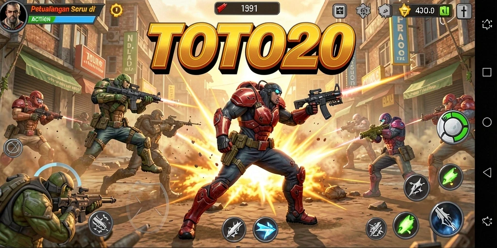 Tampilan aksinya yang mendebarkan dalam TOTO20 selama gameplay.